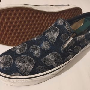 Vans Slip On WIREFRAME Skulls Men's 13  Shoes SKULL